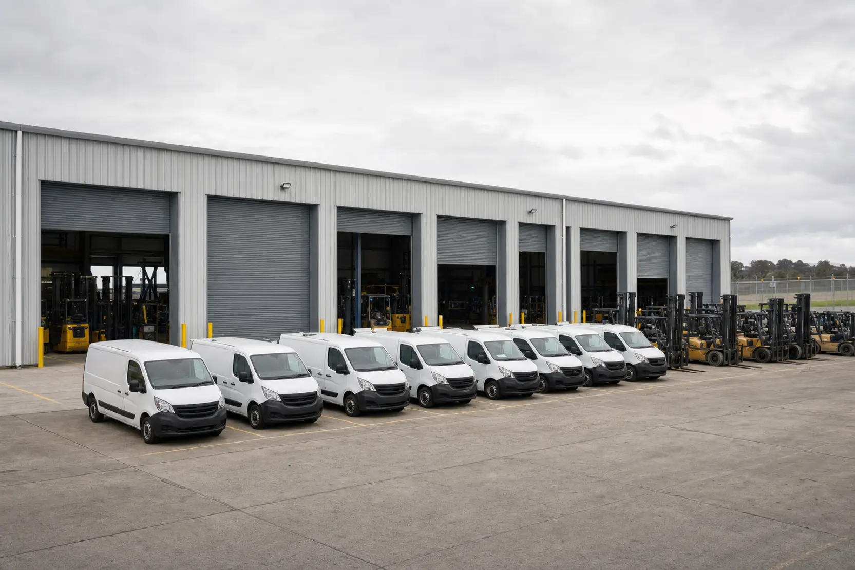 Technicians at a material handling dealership